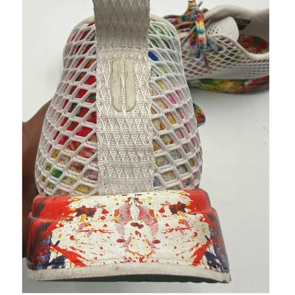 NOBULL All Pride Mesh Runner White Paint Splatter Trainer Shoes Men's 8.5 W10